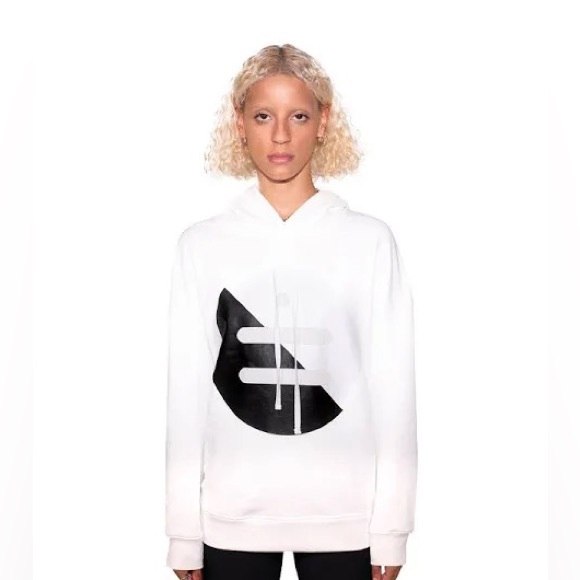 Wolf & Badger EQUALS HUMAN Doteq Organic Hoodie White Black Medium